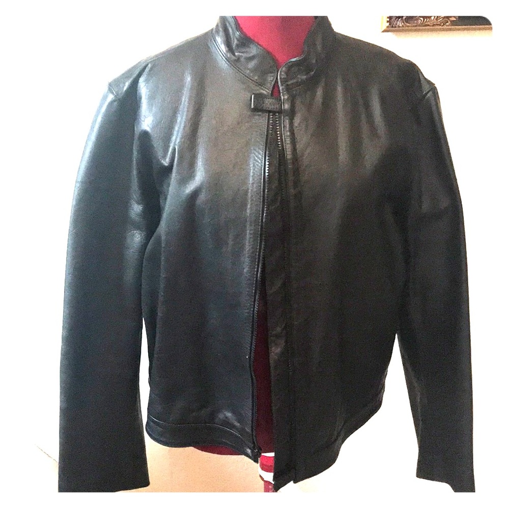 DKNY Jeans Leather Moto Jacket.